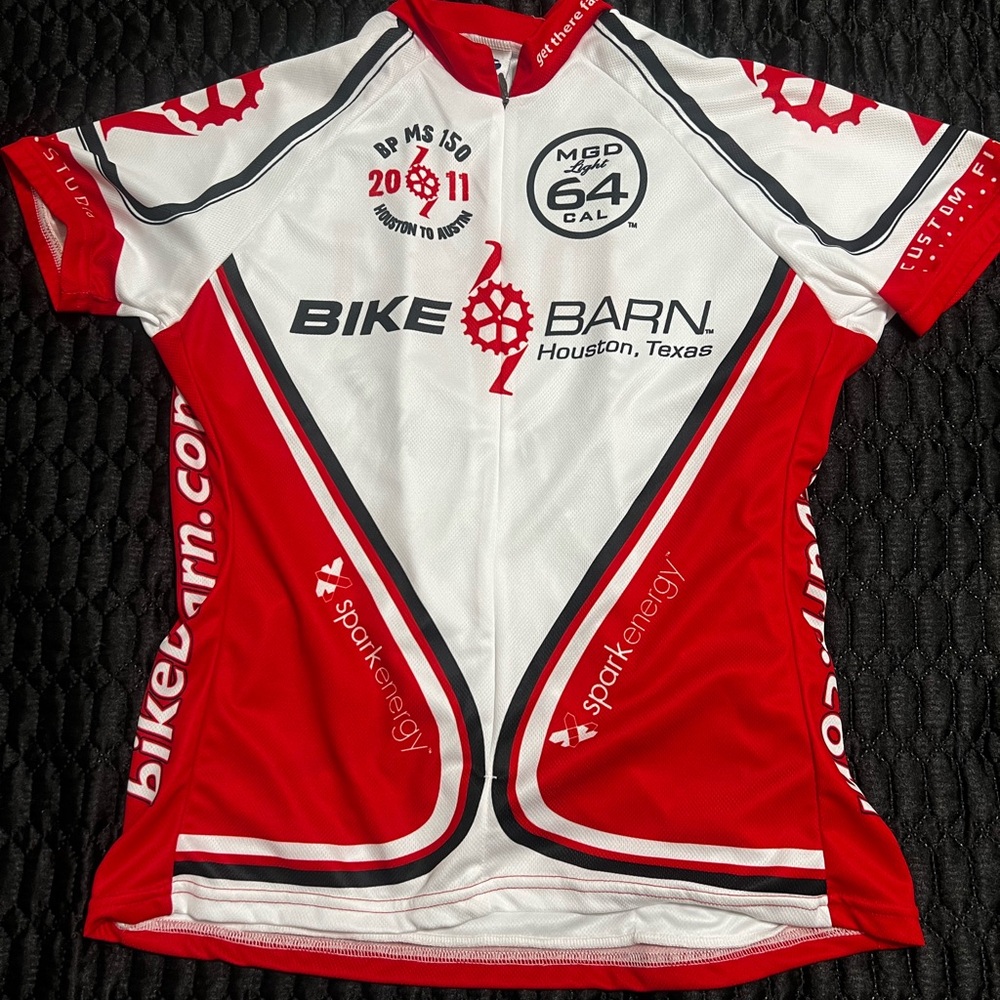 Voler Cycling Jersey Womens Large Houston to Austin 2011 WHITE AND RED
